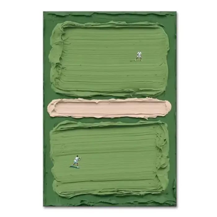 Mintura, peinture à l'huile sur toile de terrain de Tennis vert à Texture abstraite peinte à la main