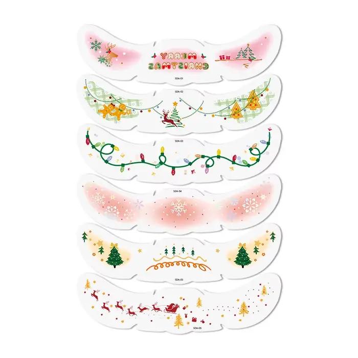 Nouveaux autocollants de Noël mignons autocollants festifs et doux 6 pièces.