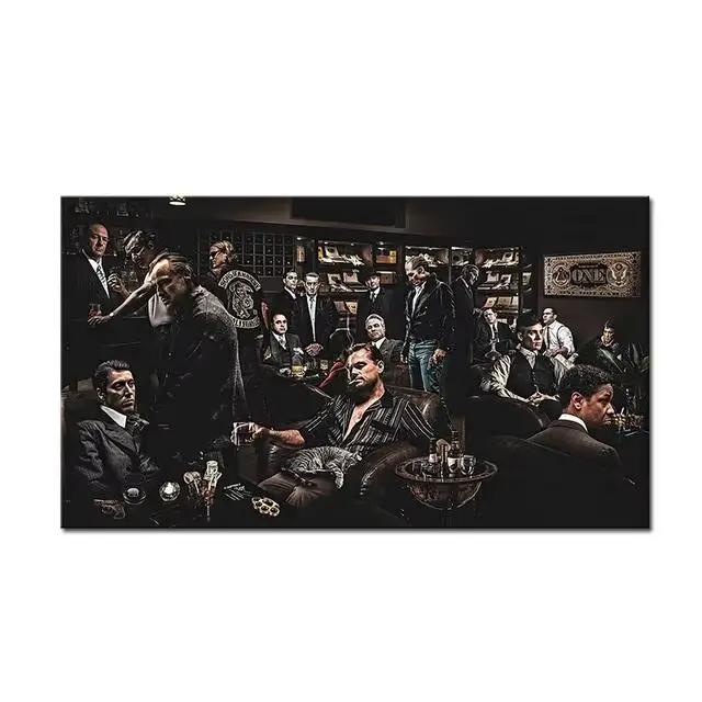 Affiche étoile du film le parrain, Gangsters Cigar Club, toile d'art mural pour décor de salon