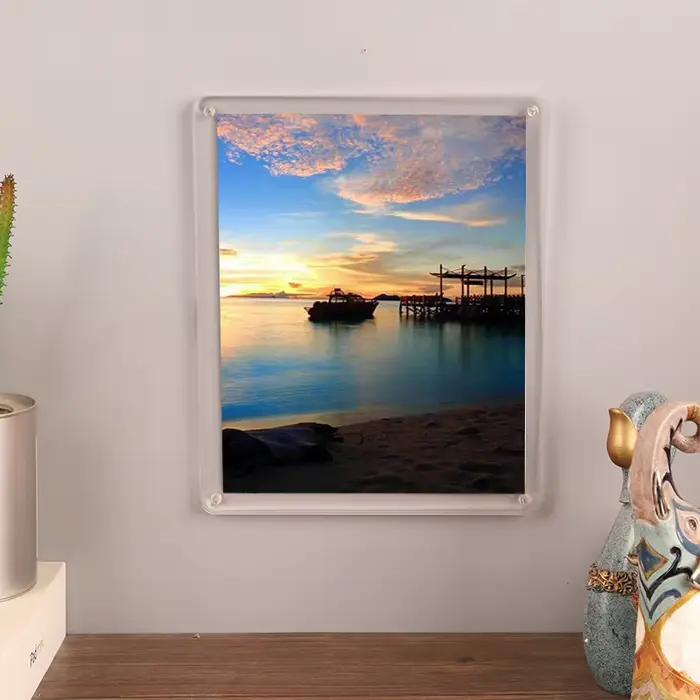 Cadre photo mural, cadres photo magnétiques en acrylique pour affichage d'images, cadres photo trans