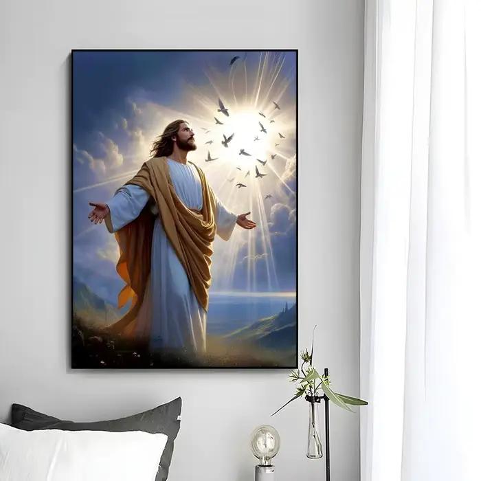 Affiche murale en toile avec dieu jésus, Art imprimé, décoration murale pour la maison, cadeau sans 