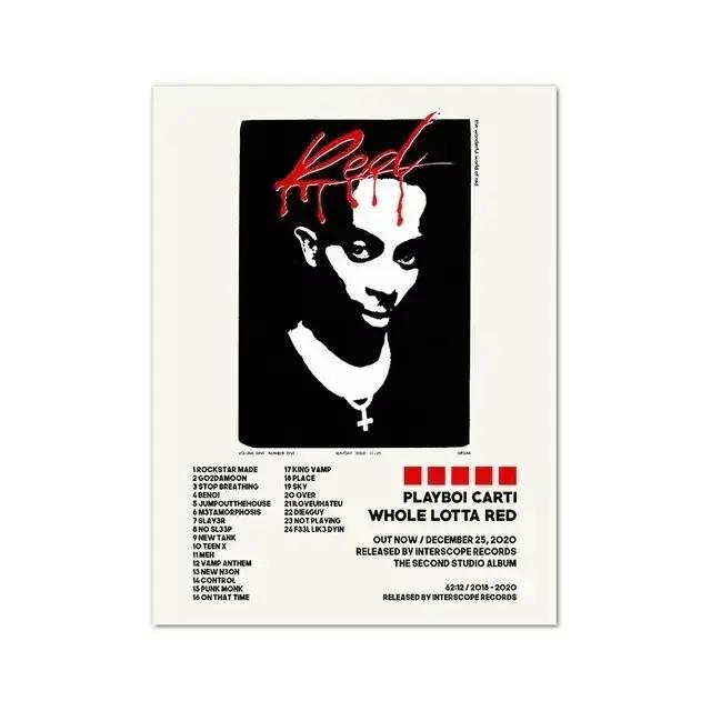 Couverture d'album de musique Pop Playboi Carti rappeur moderne, peinture sur toile, affiche murale,