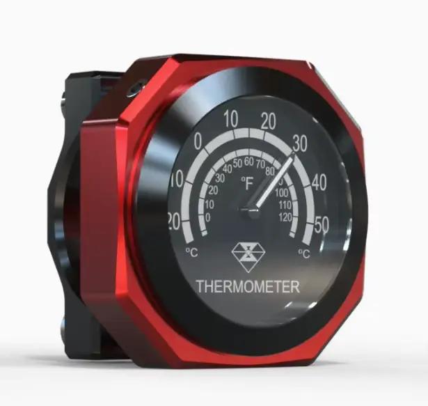 Horloge/thermomètre pour moto, 22-28mm, cadran lumineux en alliage d'aluminium étanche, pour Motocro