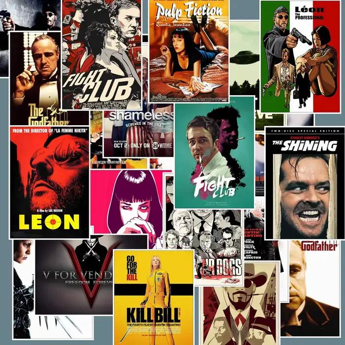 25 pièces affiches de film classique autocollants pulpe Fiction parrain rétro mode décalcomanies pou