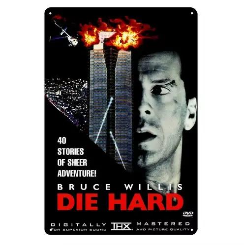 Affiche métallique du film Die Hard avec Bruce Willis