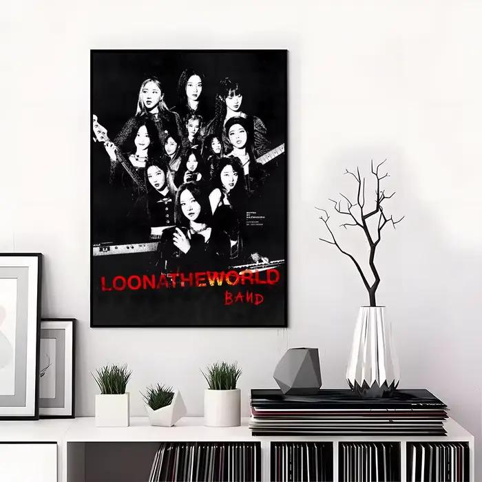 Affiche Kpop L-LOONA, autocollants haute définition, adaptés à la chambre à coucher, au salon, à la 
