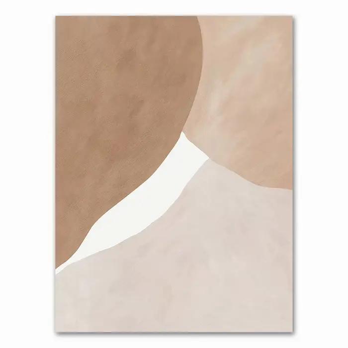 Toile moderne géométrique Beige marron abstraite, peinture murale, affiche d'art, pour galerie, salo