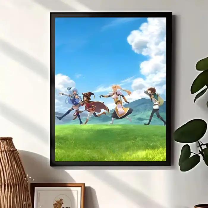 Affiche sur toile HD avec calligraphie et peinture d'anime japonais K-KonoSuba, décoration esthétiqu