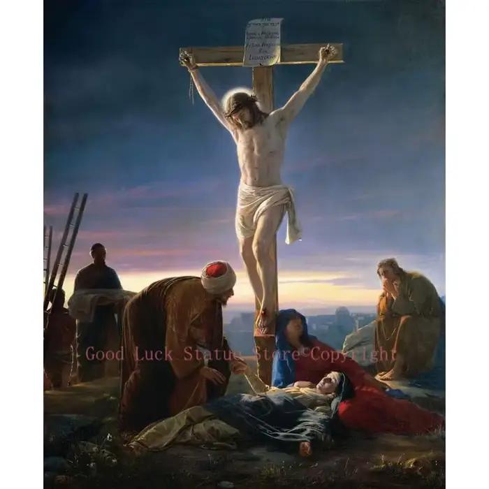 Peinture artistique imprimée "Christ on the Cross", décoration de jésus chrétien, peinture fidèle su