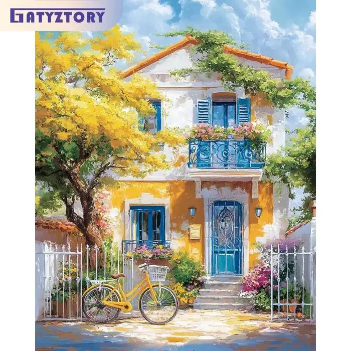 Peinture par numéros pour adultes 40x50cm, kits de création DIY, paysage classique, sans cadre, colo