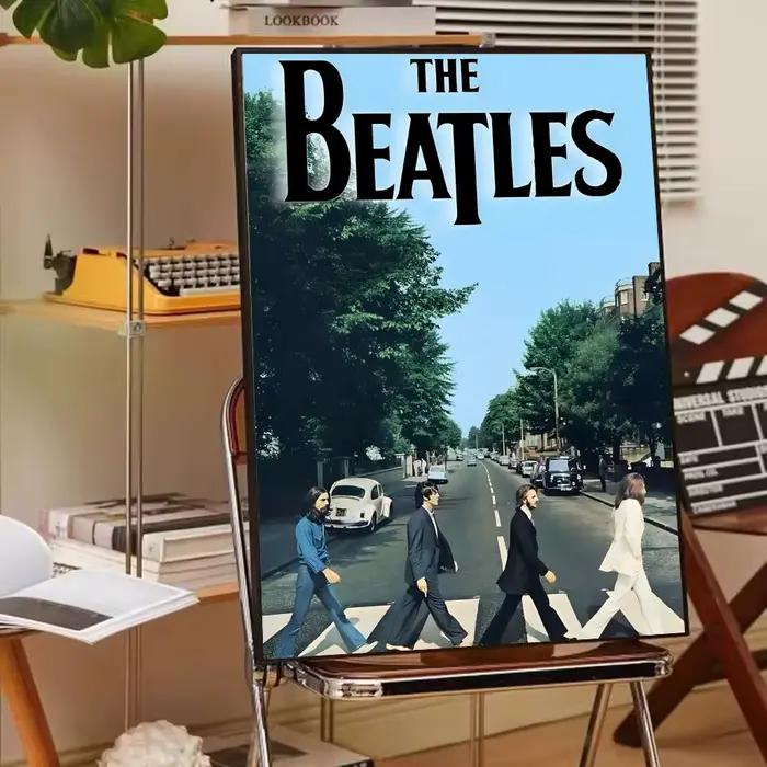 Affiche de bande t-the b-beatles en papier imprimé, maison, salon, chambre à coucher, entrée, Bar, c