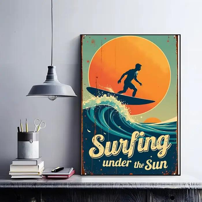 Affiche rétro de surf pour la plage et l'été, décoration artistique rétro pour restaurant et bar