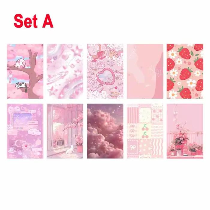 Kit de collage mural 10/30 pièces, esthétique rose, images, affiches, cartes, décoration de chambre,