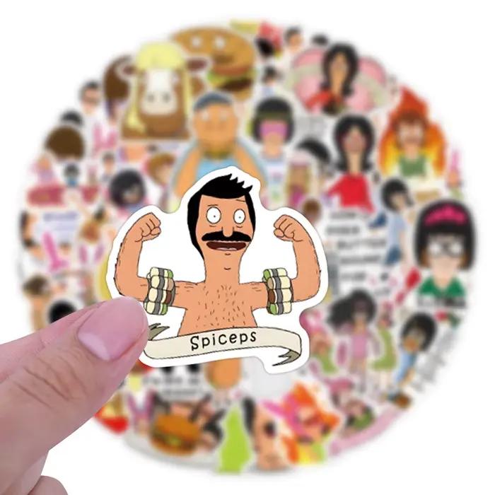 10/30/55/110PCSC dessin animé Bobs hamburgers autocollant drôle Graffiti étanche décalcomanie enfant