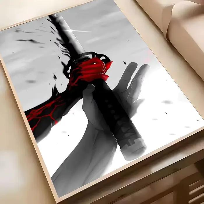 Affiche de trèfle noir Anime b, autocollant mural HD étanche, décor esthétique auto-adhésif pour la 