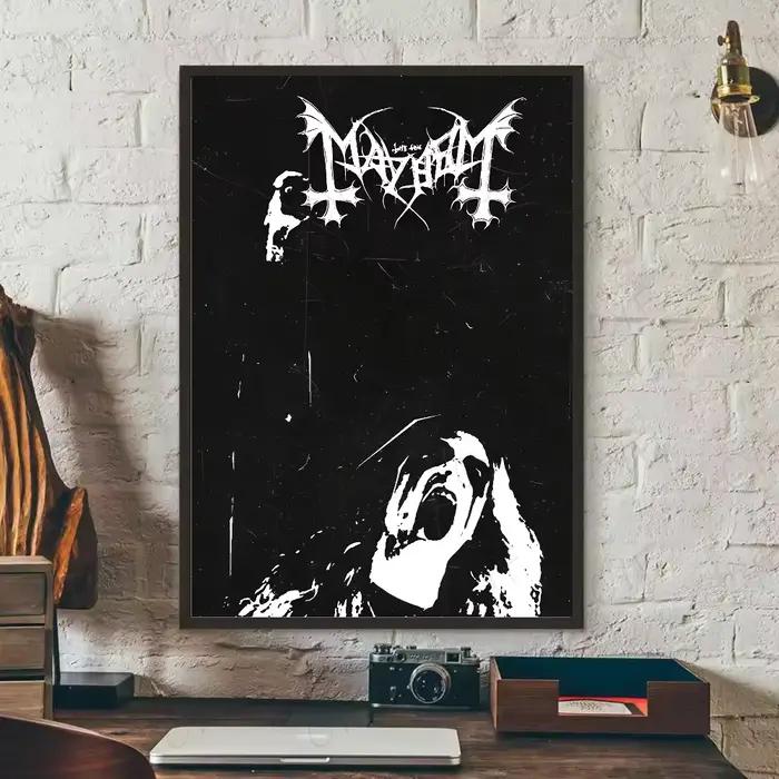 Bande d'art en métal noir m-Mayhem Dead, autocollant mural étanche pour Bar, salon, décor Vintage, c