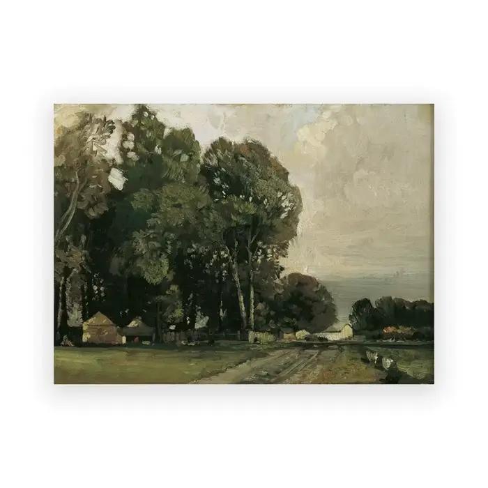 Peinture à l'huile de paysage naturel de campagne, imprimés sur toile, images d'art murales de ferme