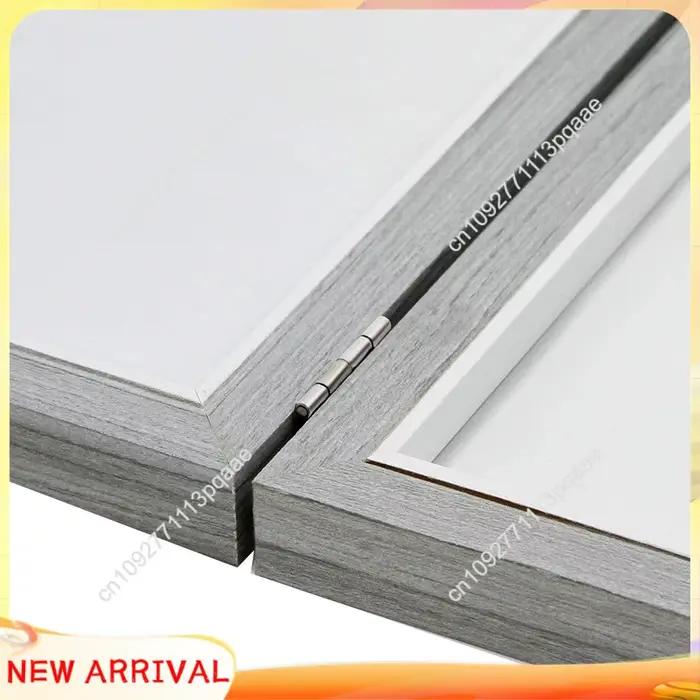 N84R – cadre Photo Double 4x6 pouces, gris rustique, pliable à charnière en bois, cadeaux de mariage