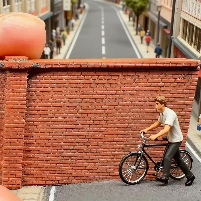 Mur de briques de gypse Miniature, modèle de Simulation, mur de clôture rouge pour Architecture de c