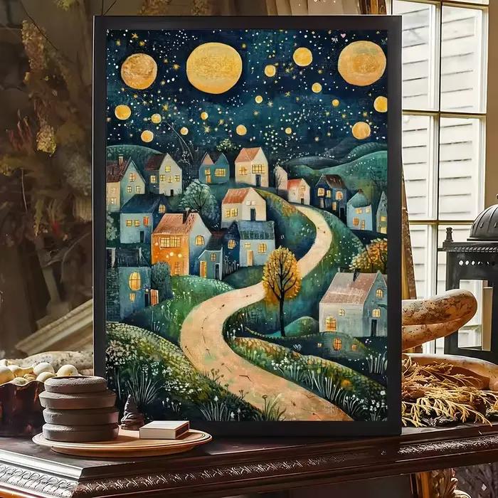 G-Gustav Klimt nuit étoilée peinture calligraphie toile affiche chambre maison décoration murale pei