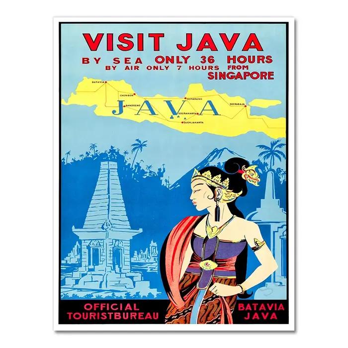 Affiches Murales en Kraft Vintage, Voyage en Indonésie, Asus, Vacances d'Été, Customisation, Sticker