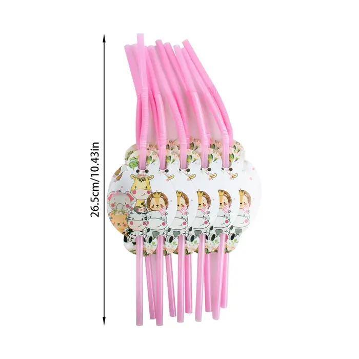 Vaisselle jetable pour fête Safari dans la Jungle, assiette en papier Animal de la Jungle rose, tass