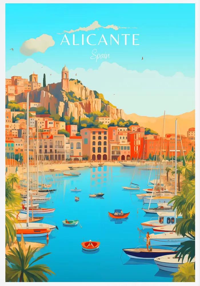 Affiche de Voyage en Espagne, Paris, Gran Diffusion, Barcelone, Madrid, Grenade, Paysage, Impression