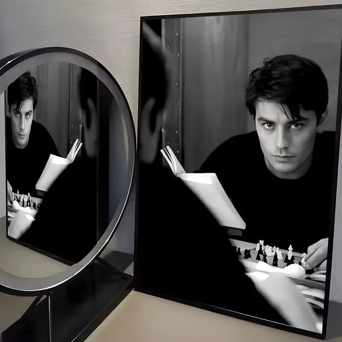 Affiche de l'acteur français A-Alain Delon, autocollant mural imperméable pour la décoration du bar 