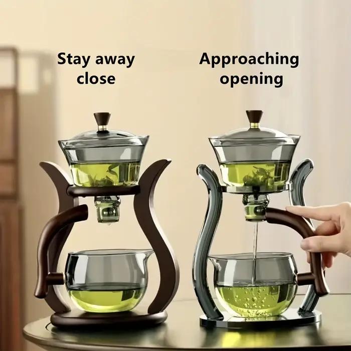 Paresseux Kung Fu service à thé en verre semi-automatique goutte à goutte avec infuseur ensemble de 