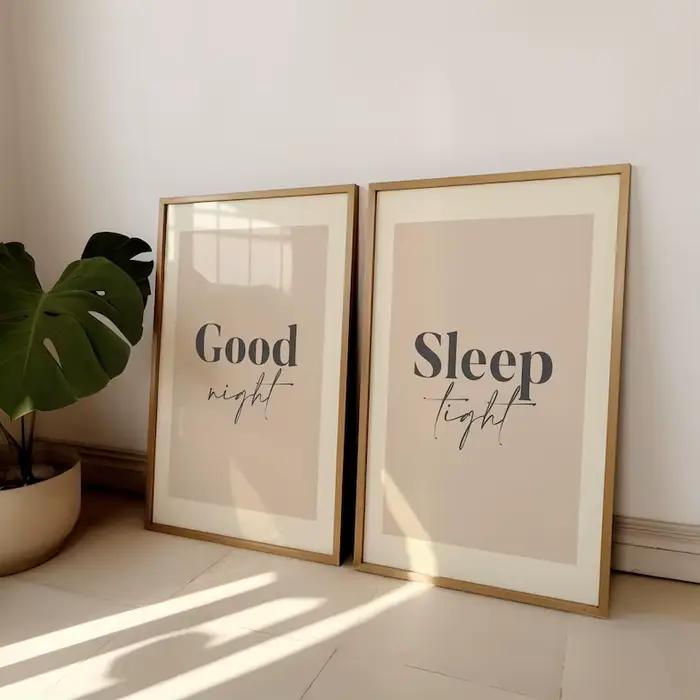 Affiche en toile pour chambre à coucher, bonne nuit, sommeil d'une bonne nuit, citations minimaliste
