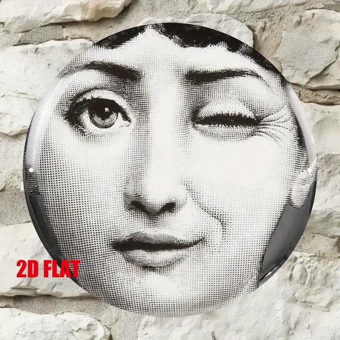 1 décoration murale ronde - Portrait élégant noir et blanc d'une mère, adapté à la décoration intéri