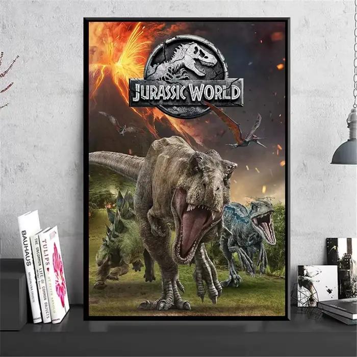 Affiche rétro du film classique 208.assic Park, peinture sur toile, art mural, décoration d'intérieu