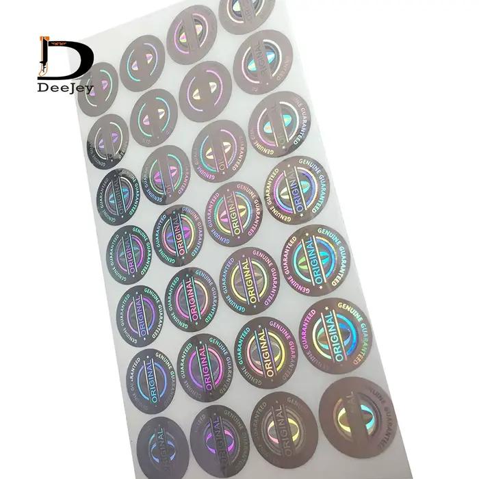 Lot d'autocollants holographiques ronds de 20mm, étiquette d'avertissement jetable, originale, laiss