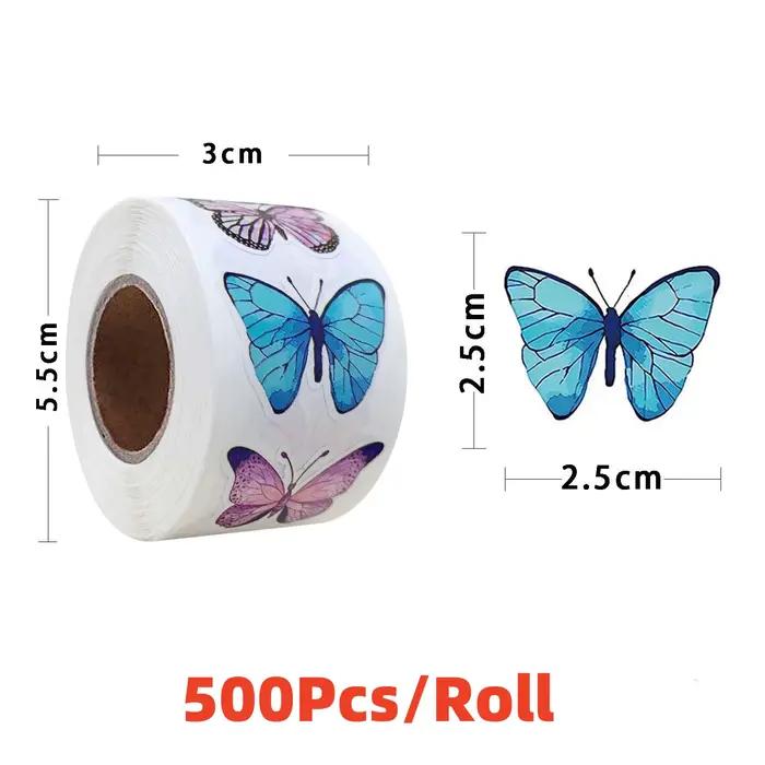 500 pièces papillon fleur autocollant 2.5 cm/1.0 pouces coloré papillon décalcomanies mignon autocol