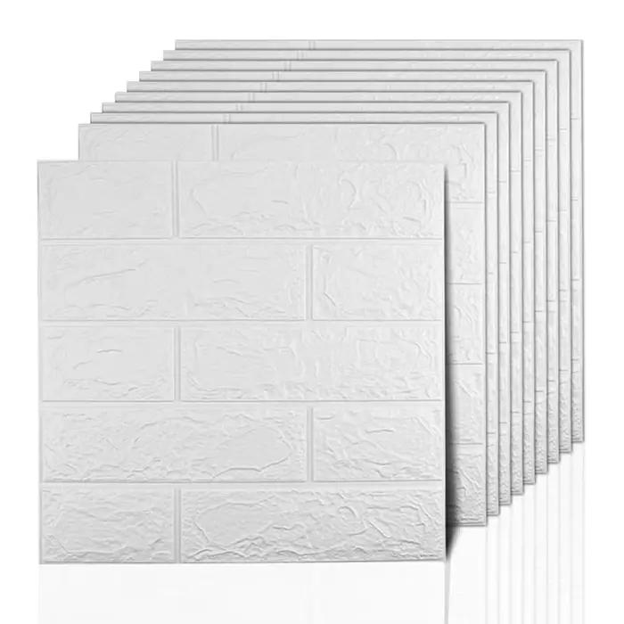 Autocollant de papier peint mural 3D avec mousse imperméable auto-adhésive, adapté à la décoration m