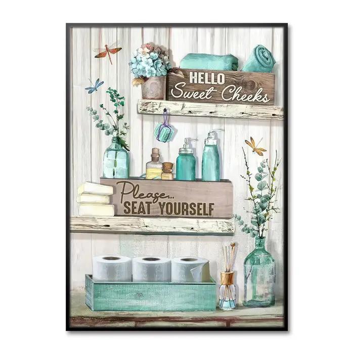 HODecor-Affiche d'art sur toile pour chambre à coucher, dessin animé, joue douce, peinture murale de