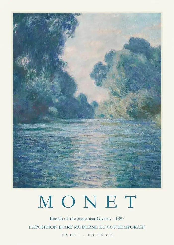 Affiche d'exposition de paysage Vintage de Claude Monet, peinture sur toile d'art abstrait, image mu