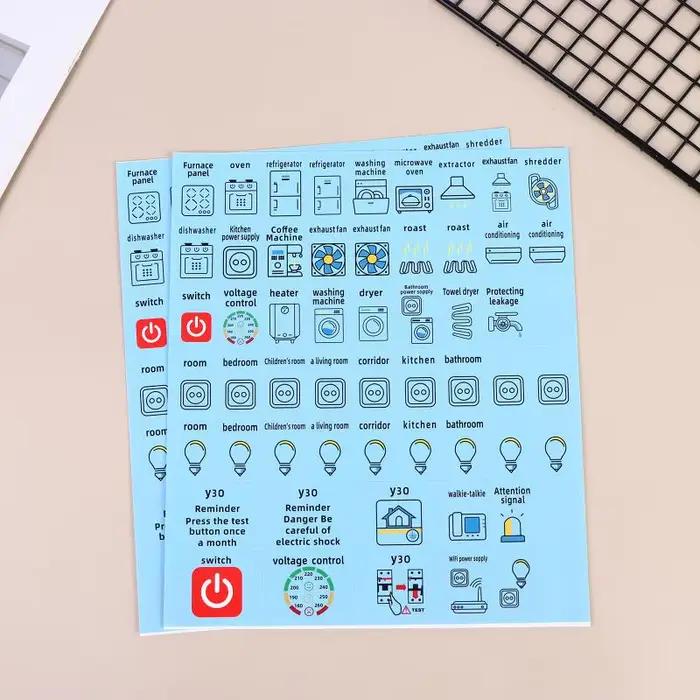 Offre Spéciale – Lot de 2/5 feuilles d'autocollants décoratifs étanches pour panneaux de disjoncteur