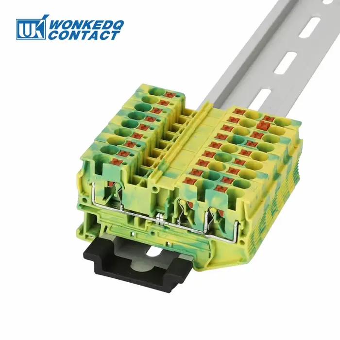 PT4-TW-PE sol politiquement als 3 ConEventPT 4 Twin Push-in Earth Wire Connecteur électrique Din Rai