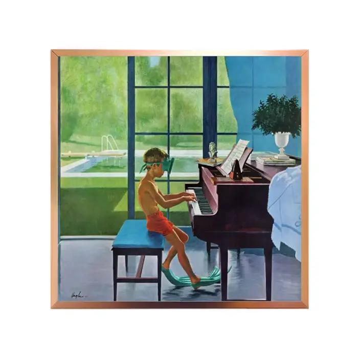 Peinture sur toile célèbre, affiche et imprimés de Piano Boy, image avec cadre en alliage d'aluminiu