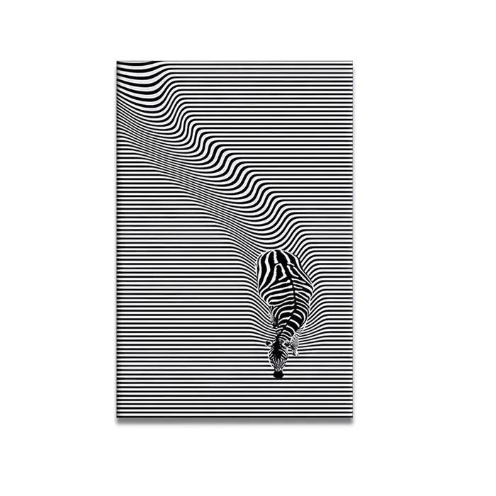 Affiche de zèbre rayé noir et blanc, peinture sur toile imprimée, esthétique animale pour salon, déc