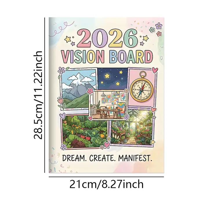 Tableau de vision et planificateur d'objectifs 2026 : Manifestez votre meilleure vie avec une planif