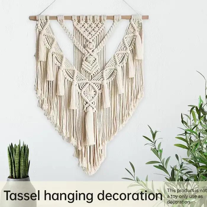 Tapisserie murale suspendue en macramé, décoration murale en coton bohème tissé à la main, Style nor