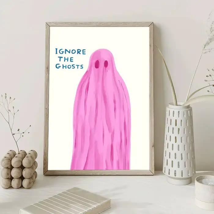 Affiches de David Shrigley, toile de qualité, style vintage, dessins de bandes dessinées, peinture a