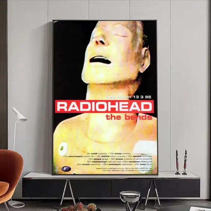 Affiche de musique Art Rock Band Radiohead HD auto-adhésive étanche, Art mural idéal pour la maison,
