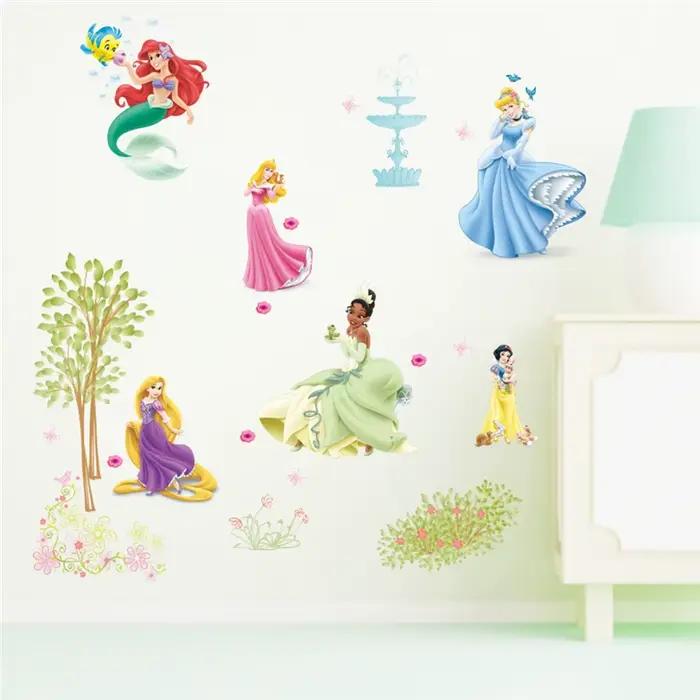 Autocollants muraux de princesse pour décoration de chambre d'enfants, cendrillon, blanche-neige, So