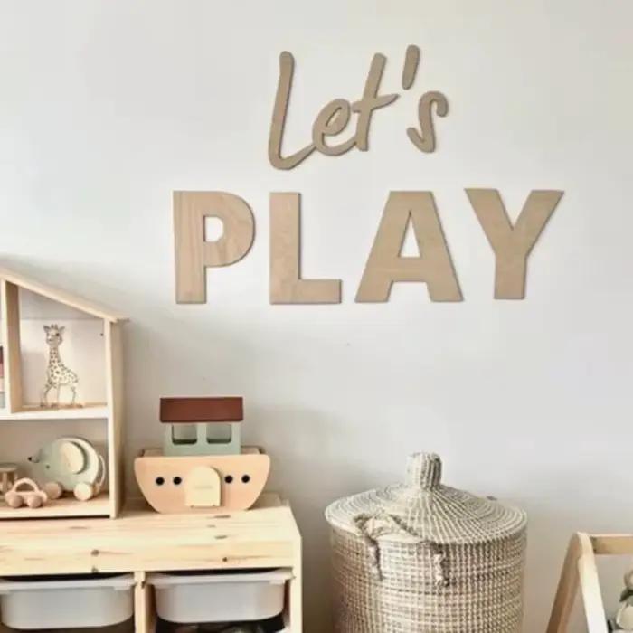 Art en bois pour pépinière, panneau de jeu, décoration murale de salle de jeux, panneau en bois de j