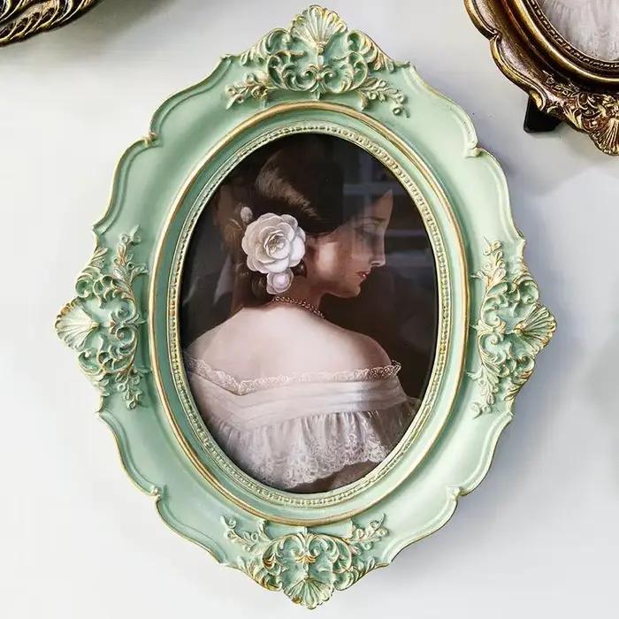 Cadre photo vintage 4x6 pouces – Cadre photo en résine bronze antique – Décoration murale et de tabl