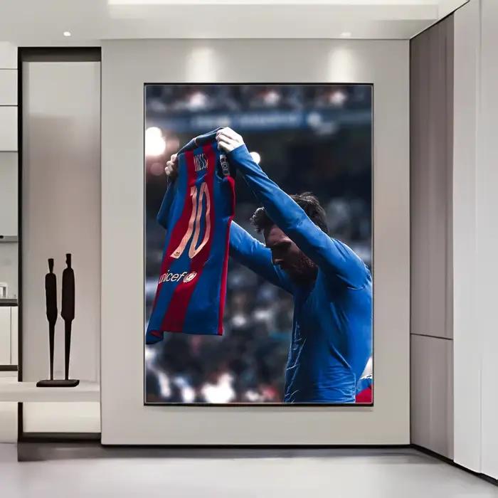 Affiche autocollante de la star du football L-Lionel M-Messi, autocollant en papier imperméable, déc