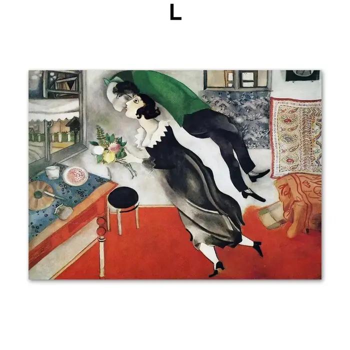 Art mural minimaliste scandinave, affiche sur toile HD abstraite, impression de Marc Chagall, surréa